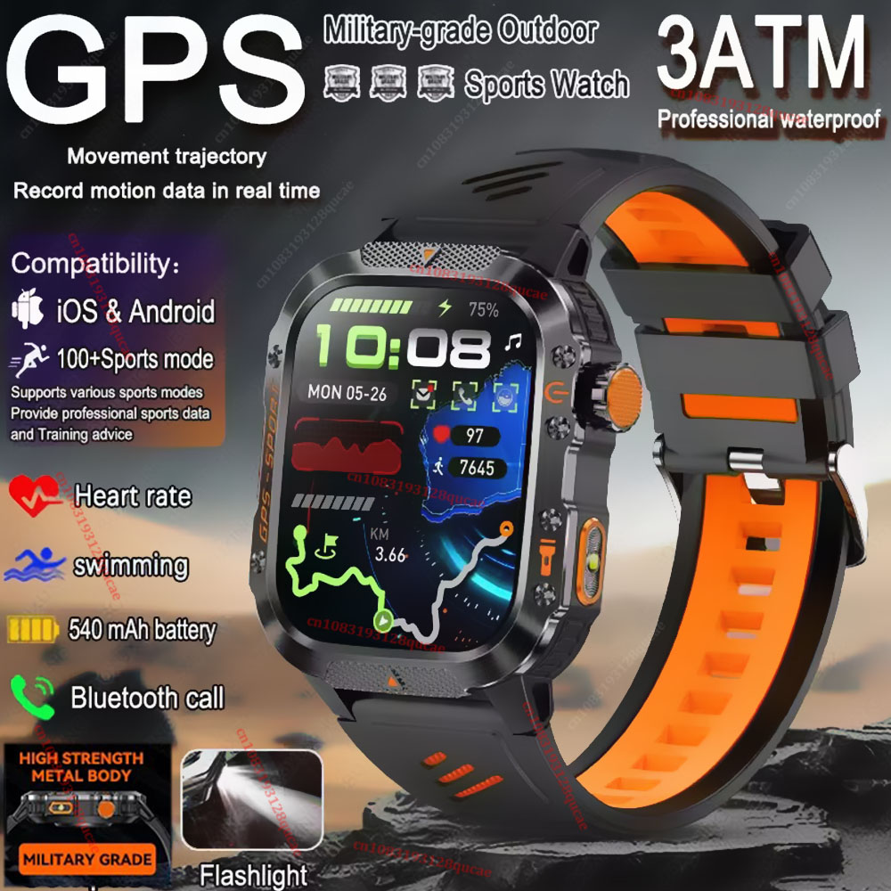 Smartwatch X12 - Montre connectée militaire d'extérieur 2026 pour