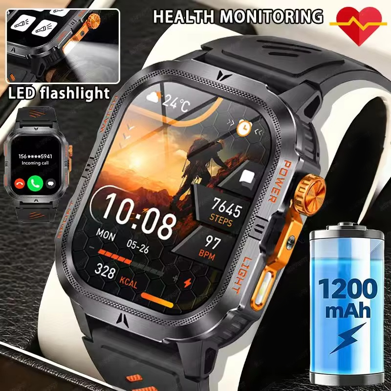 Smartwatch M Active - Montre connectée militaire robuste 2026 pour