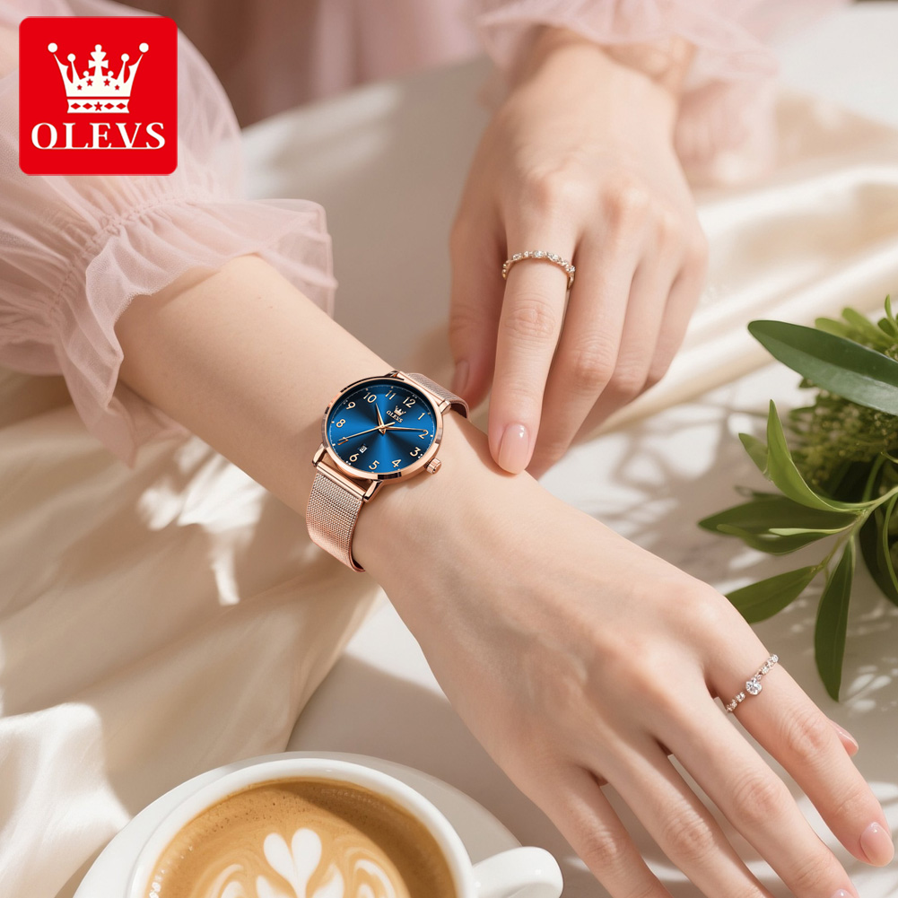 OLEVS 5653 femme montres éléga - Stainless Mesh Band avis et prix