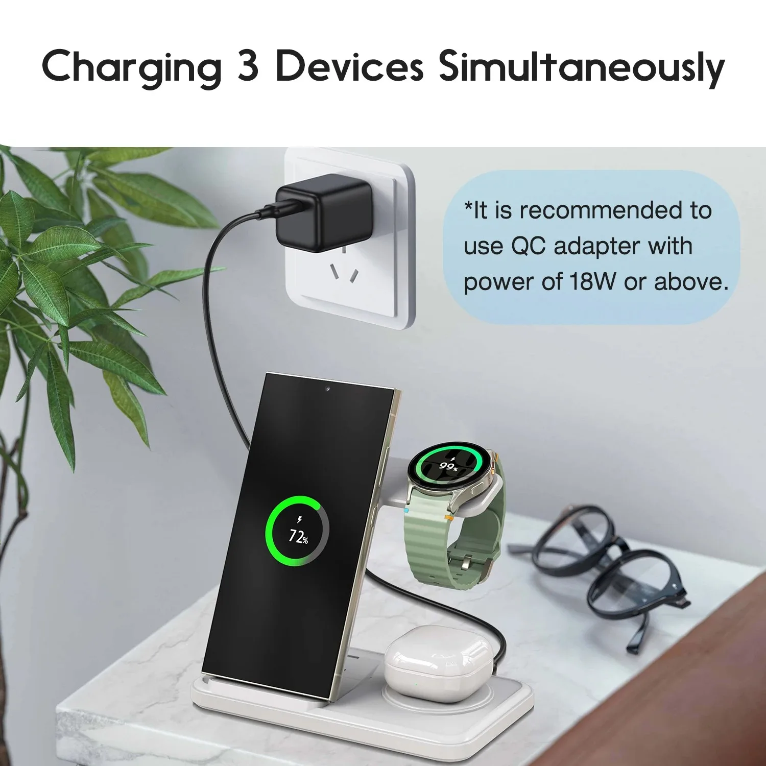 Station de chargeur sans fil 3 - Wireless Charger Watch avis et prix