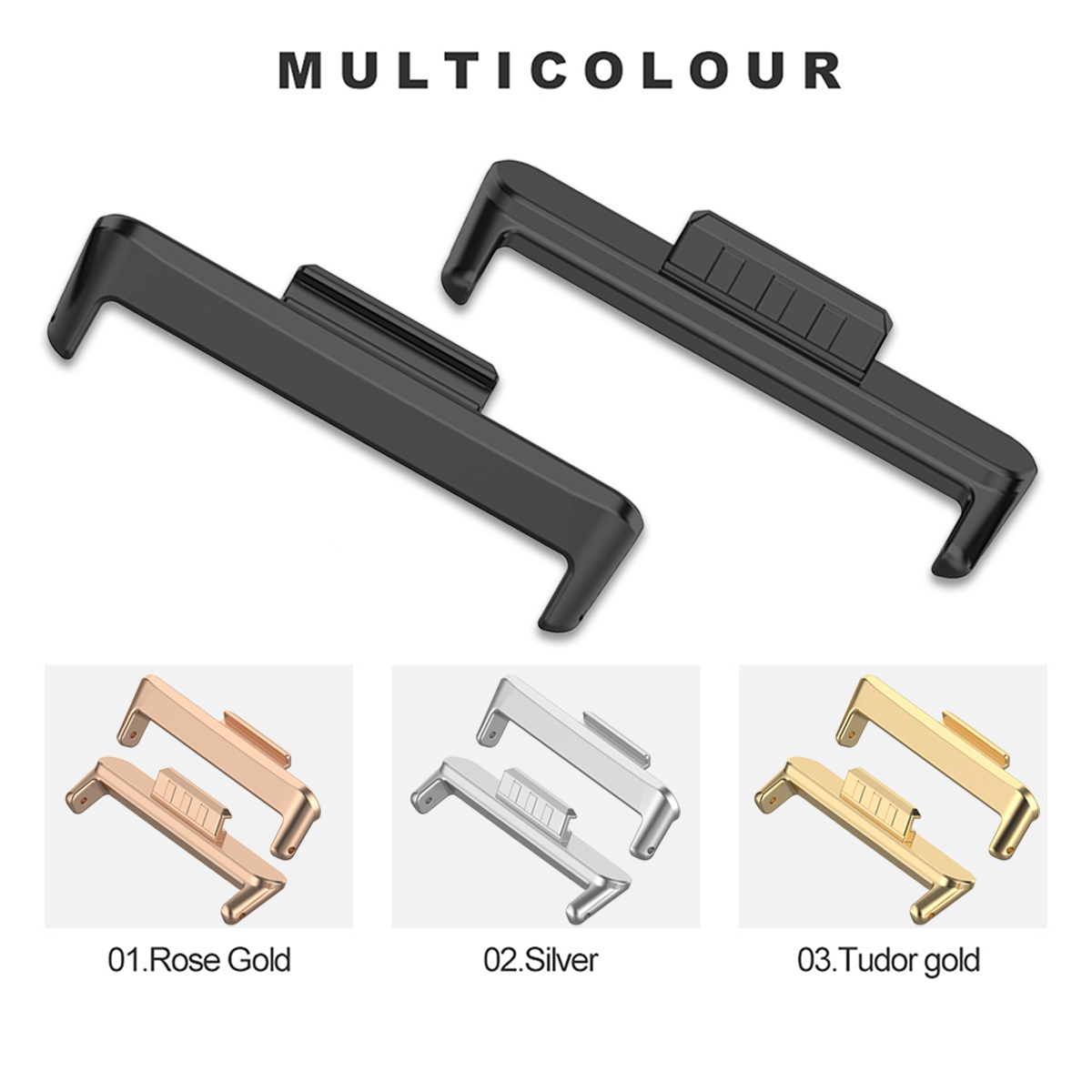 1 paire de connecteurs métalli - Watch Band Connector avis et prix