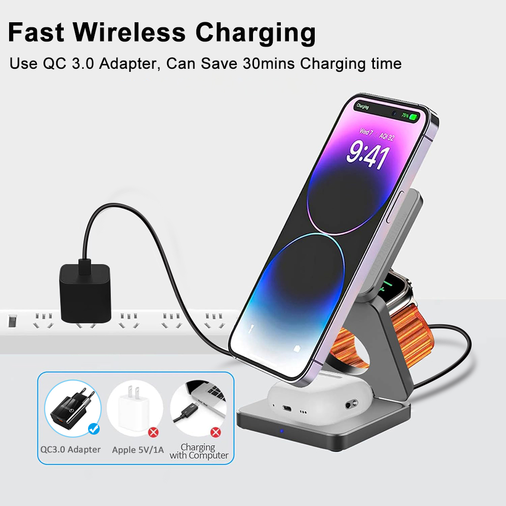 Chargeur sans fil 3 en 1, Stat - Wireless Charger Watch avis et prix