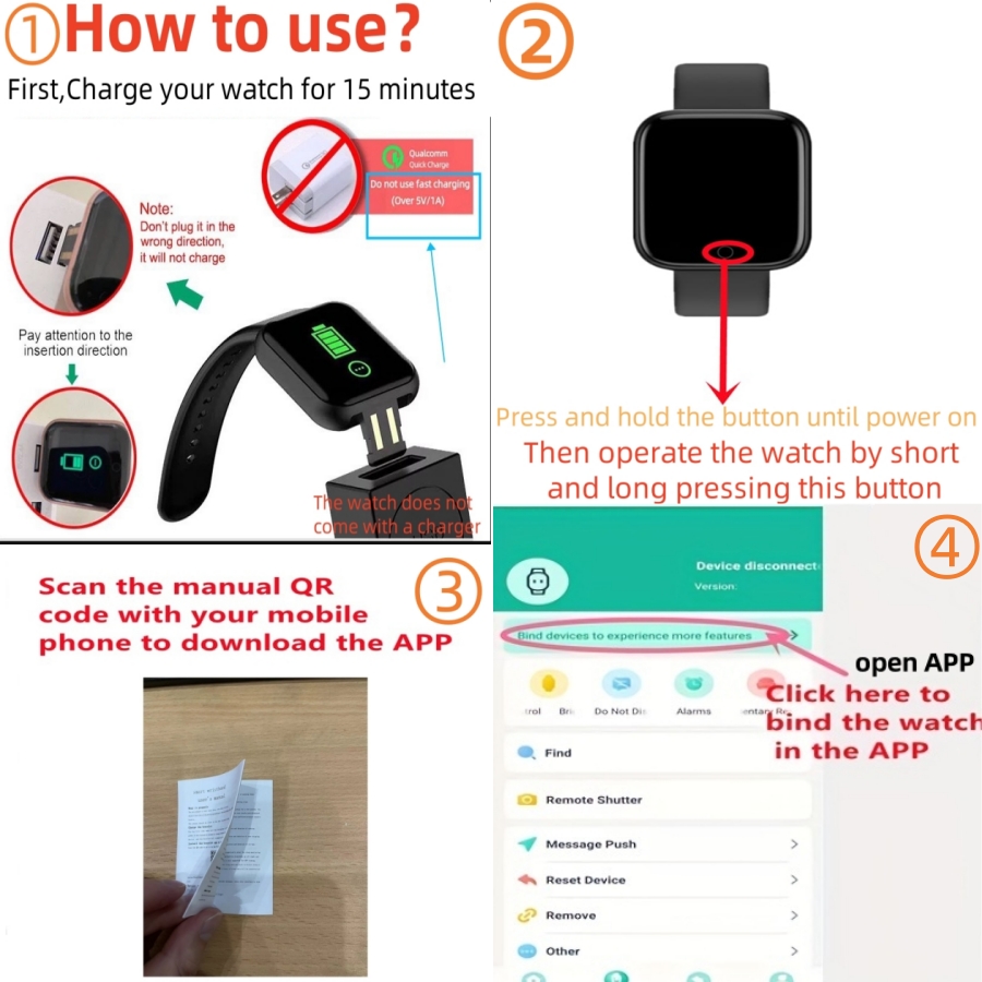 Sport Smartwatch Fitness Brace - Android Smartwatch Accessories avis et prix