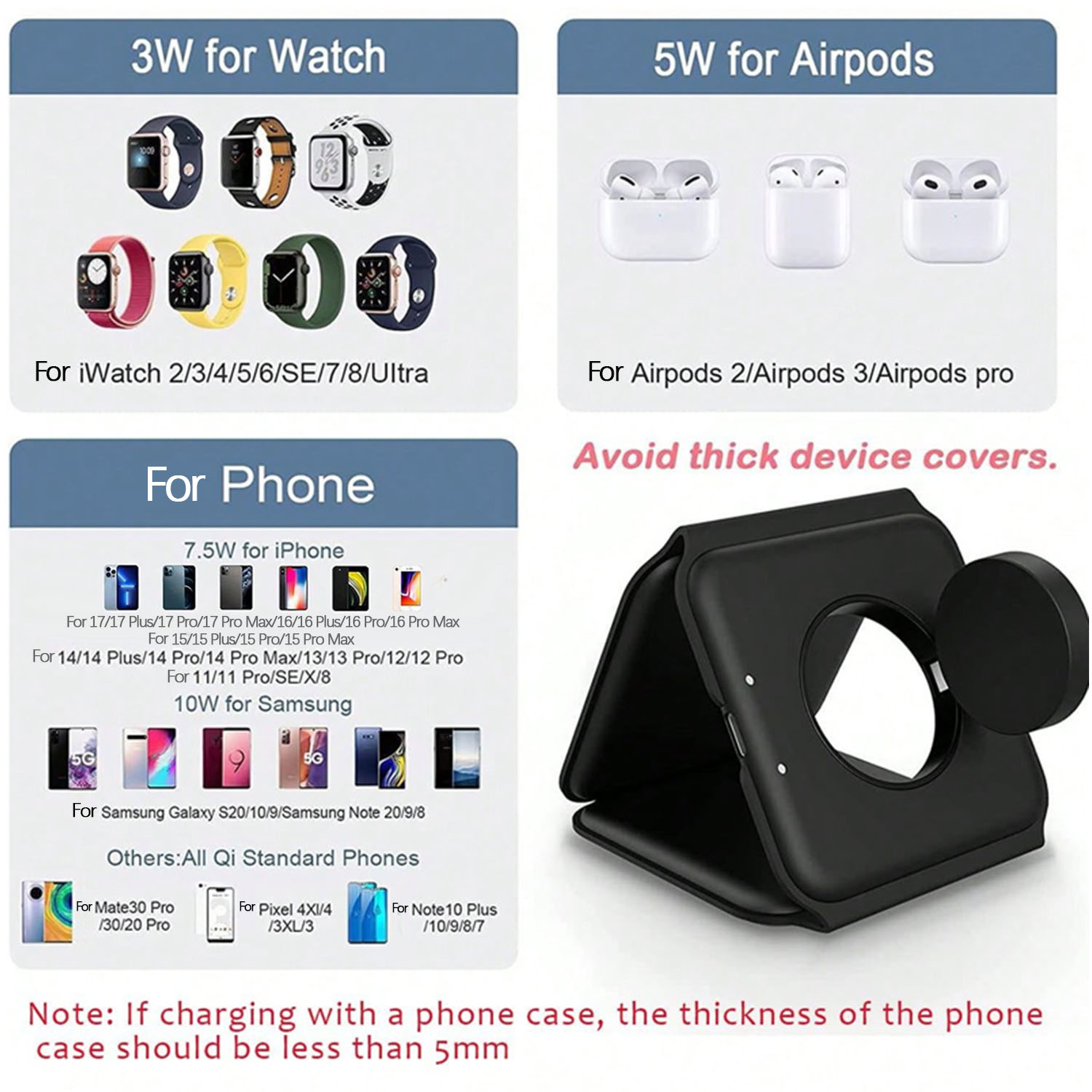 Station de charge sans fil 3 e - Wireless Charger Watch avis et prix